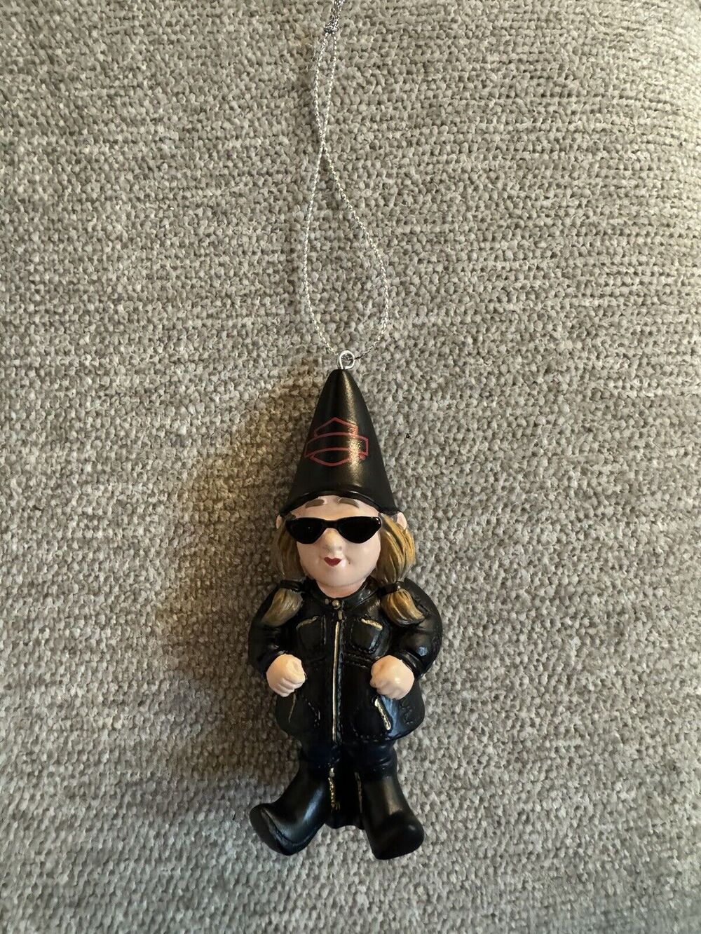 Harley Davidson® Sculpted Lady Biker Garden Gnome Holiday Christmas Ornament